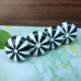 Fancy Black & White Resin Knobs for Wardrobes & Drawers  (Set of 4)