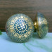 Blue Brass Knobs for Cabinets, Drawers, Dresser Door & Pulls - Set of 4