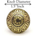 Etched Brass Knobs for Cabinets & Drawers (Set of 2)