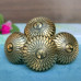 Gold Floral Etched Brass Cabinet Knobs for Cupboard Doors, Drawers,  Set of 4