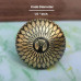 Gold Floral Etched Brass Cabinet Knobs for Cupboard Doors, Drawers,  Set of 4