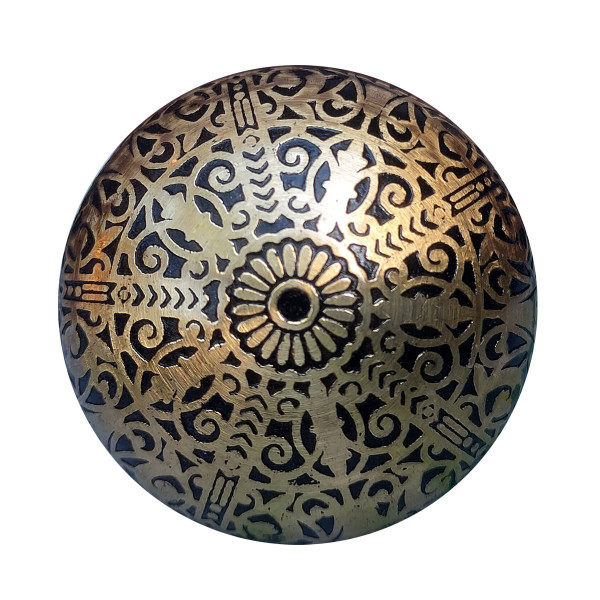 Golden Bronze Mughal Pattern Brass Door Knobs (Set of 4)