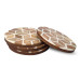 Handmade Round Wood & Resin Tea Coasters – Diamond Pattern (Set of 4)