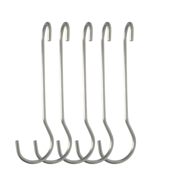 Heavy Duty Stainless Steel S Hooks for Hanging (6 Inches) - Pack of 5