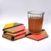 Hexagon Resin Style Tea Coasters with Wooden Texture Design – Set of 4