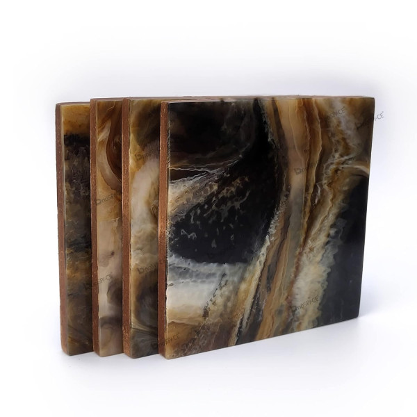 Marble Style Resin Tea Cup Coasters – Set of 4