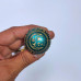 Moon Antique Brass Cabinet Knobs (Set of 4) - Green