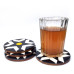 Round Resin Coffee Coasters – White & Dark Blue (Set of 4)