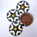 Round Resin Coffee Coasters – White & Dark Blue (Set of 4)