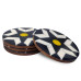 Round Resin Coffee Coasters – White & Dark Blue (Set of 4)