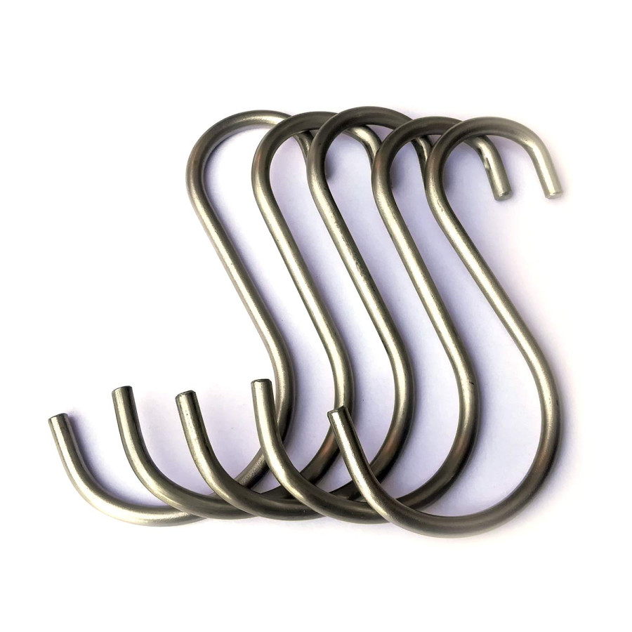 Stainless Steel S Hooks for Pots, Utensils, Clothes & Plants (Pack of 5)