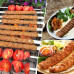 Flat Stainless Steel BBQ Skewers with Wooden Handle, Reusable Kabab Sticks Set