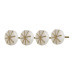 White Round Gold Marble Stone Cabinet Knobs – Elegant Pull Handles (Pack of 4)